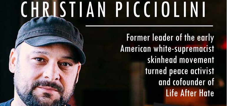 Taking the Inspiring Journey From White Nationalist Hate to Universal Goodwill with Christian Picciolini on After Hours AM/The Criminal Code Picciolini is an award-winning television producer, public speaker, author, peace advocate, and reformed violent extremist