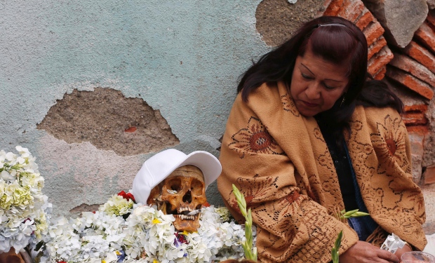 Bolivians Casual with Death at “Day of the Skulls” Festivities Celebration seems ghoulish and garish to Americans