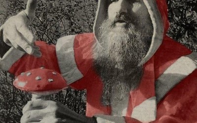 Weird Christmas – Santa Claus and the Magic Mushroom Hallucinogenic fly agaric mushroom inspired Santa's flight