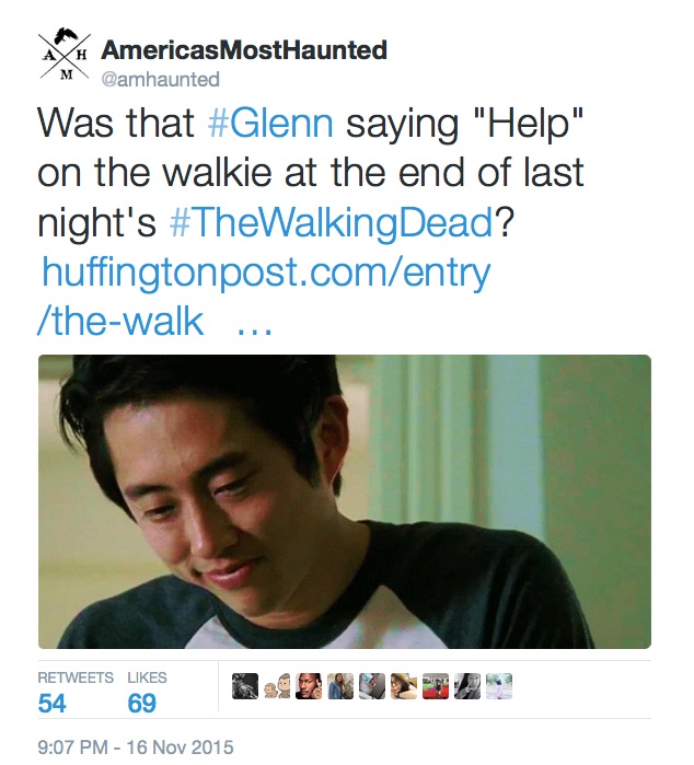 America's Most Haunted November Tweet