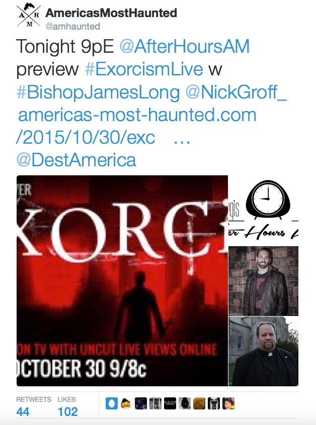 America's Most Haunted October Tweet
