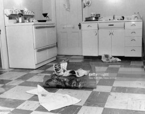 Alma's kitchen, after the removal of her corpse [Getty Images]