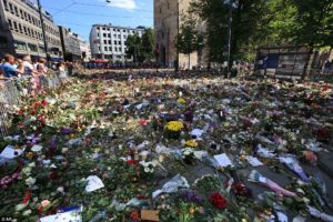 Anders Behring Breivik Flowers laid in Oslo for the victims 
