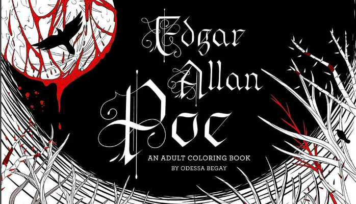 Staying Inside the Lines of EDGAR ALLAN POE: AN ADULT COLORING BOOK by Odessa Begay Eternal torment and crayons